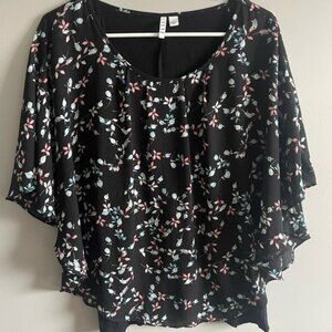 Elle Black Floral Blouse
